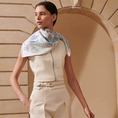 hermes precious paradise scarf 90|HERMES Silk Twill Precious Paradise Scarf 90 White Acqua .